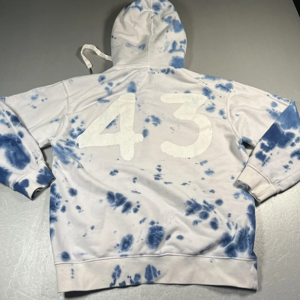True Religion Sweatshirt Mens‎ Large Blue Tie-Dye Hoodie TRUE 43 Embroidered
